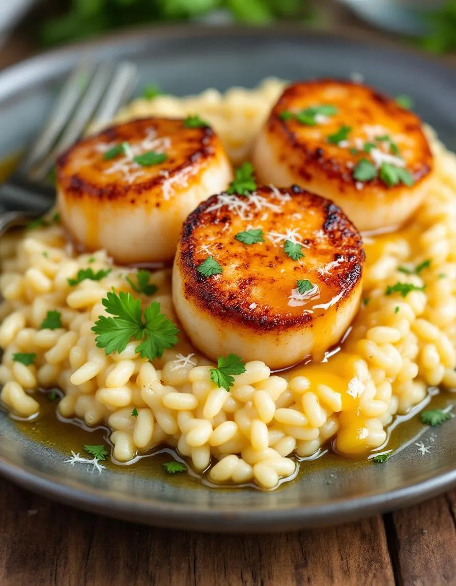perfect-brown-butter-scallops-risotto