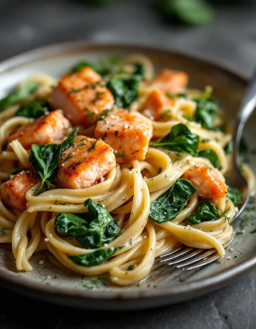 easy-salmon-spinach-pasta