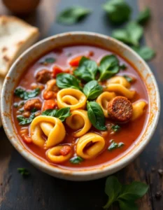 easy-sausage-tortellini-soup-spinach
