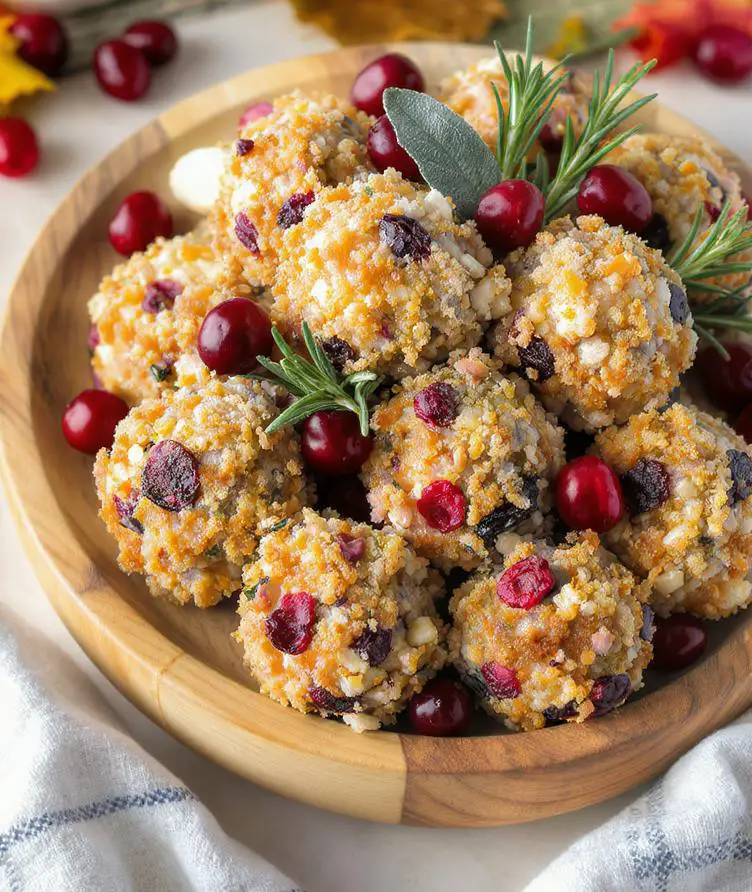 Easy Cranberry Turkey Stuffing Balls for Holidays
