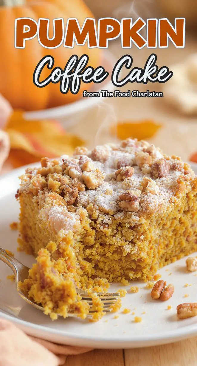 Easy Pumpkin Coffee Cake with Streusel Topping