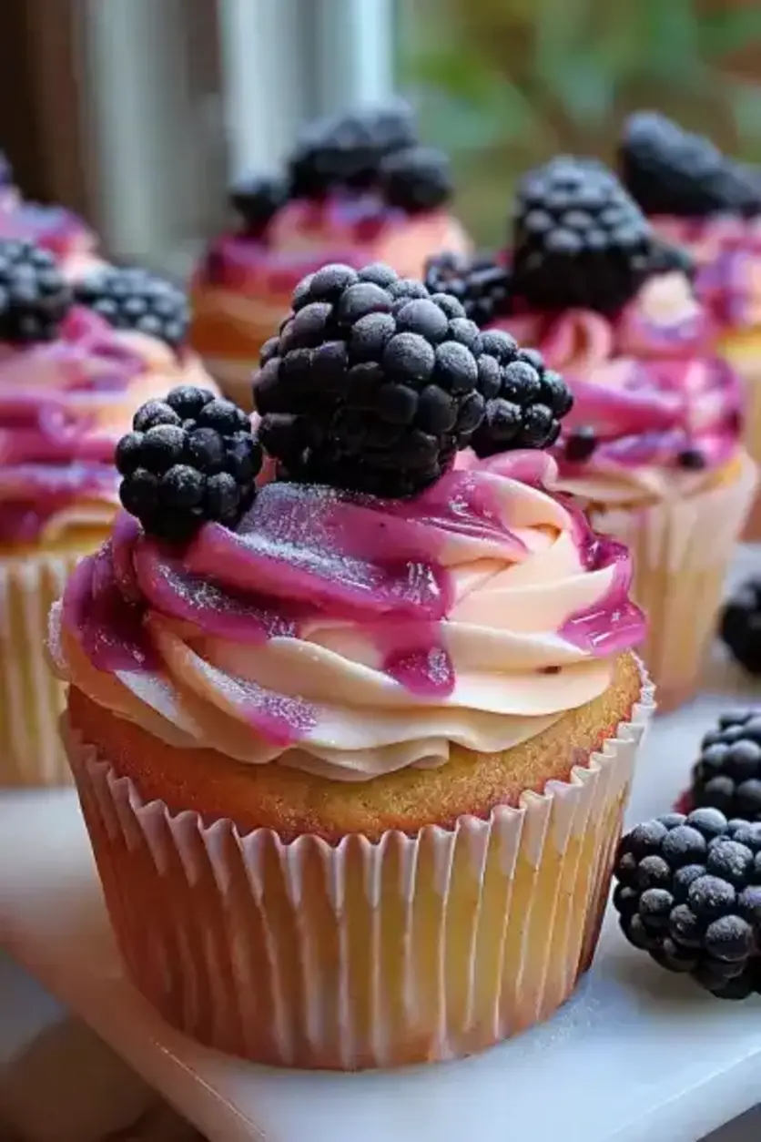 Blackberry Cheesecake Cupcakes