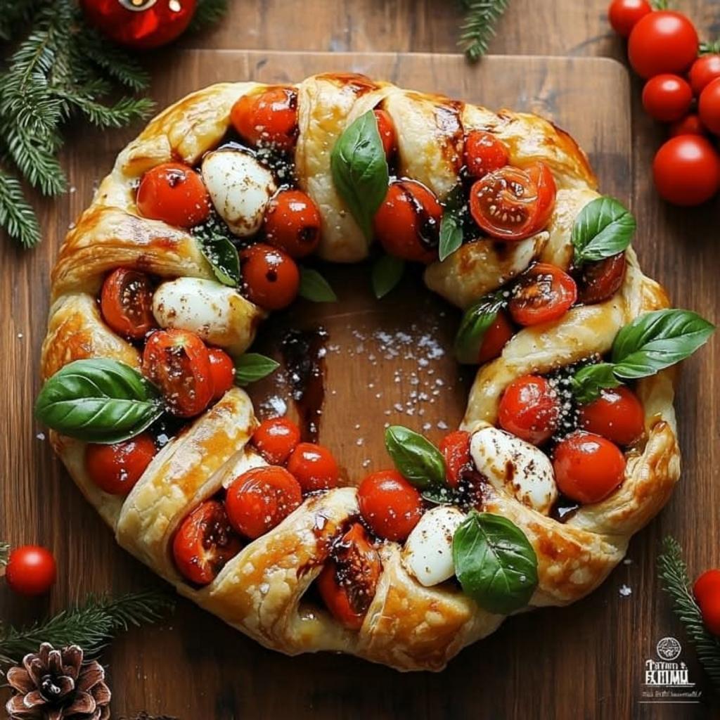 Festive Caprese Avocado Toast Wreath
