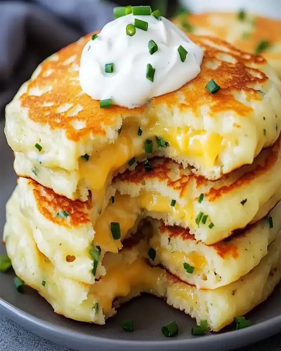 Cheese & Chive Pancakes 🧀🥞 | Fluffy, Savory & So Easy to Make!
