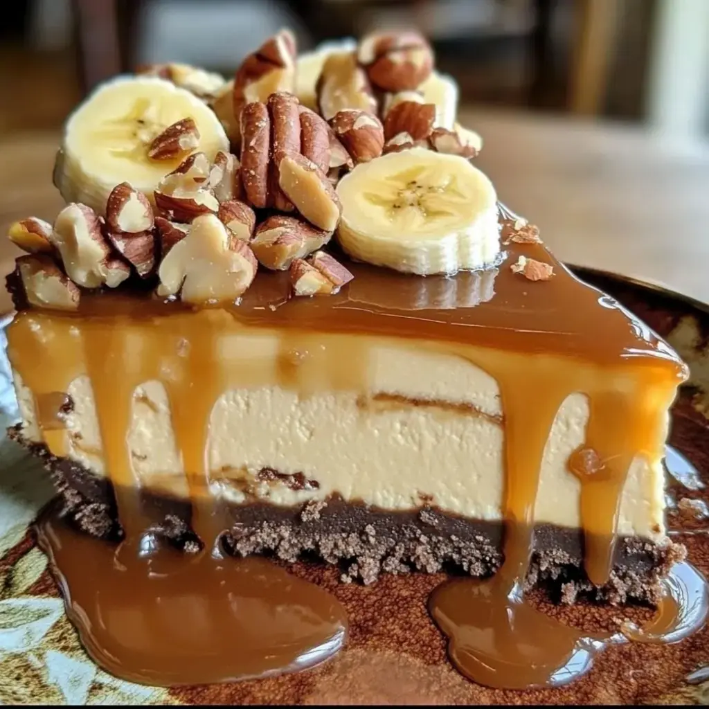 Banana Caramel Nut Cheesecake