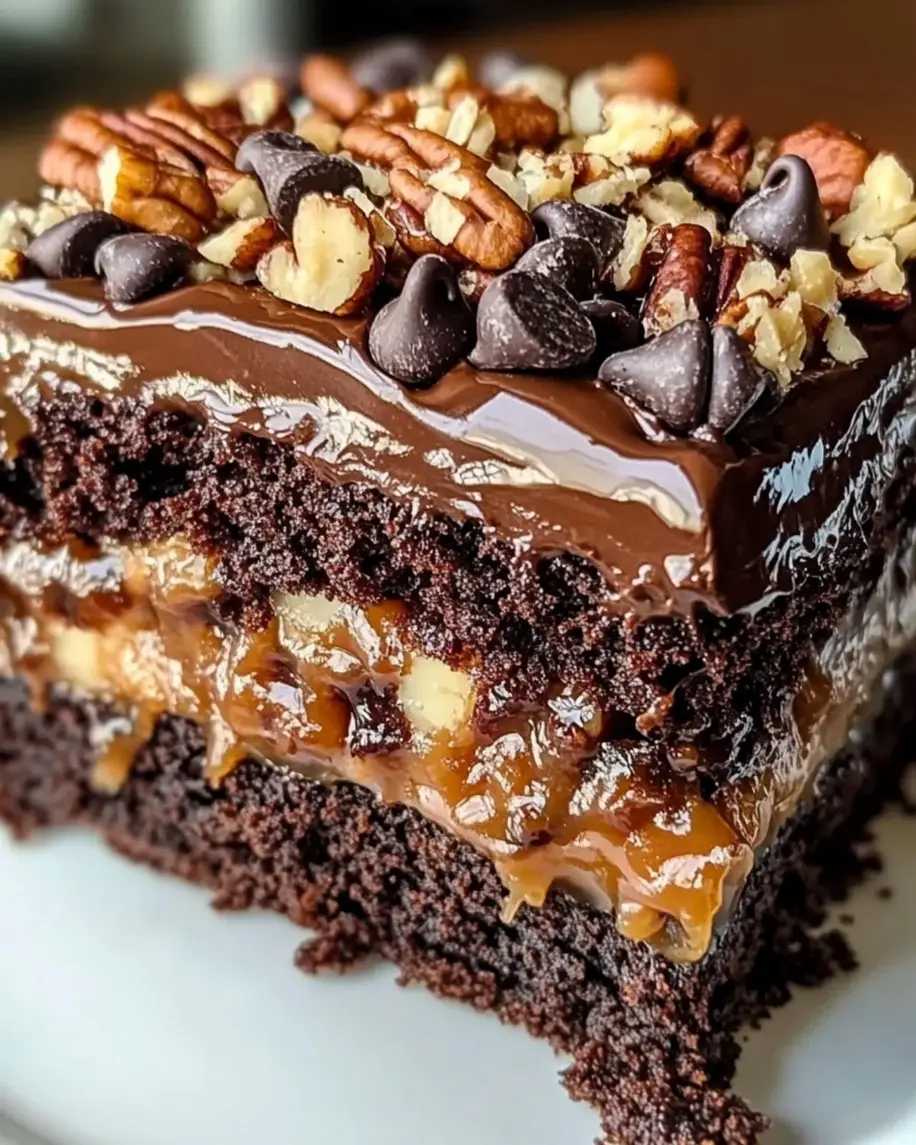 German Chocolate Poke Cake
