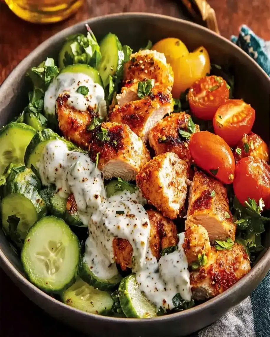 Greek Chicken Bowls with Creamy Tahini Feta Sauce – So Flavorful! 🥙