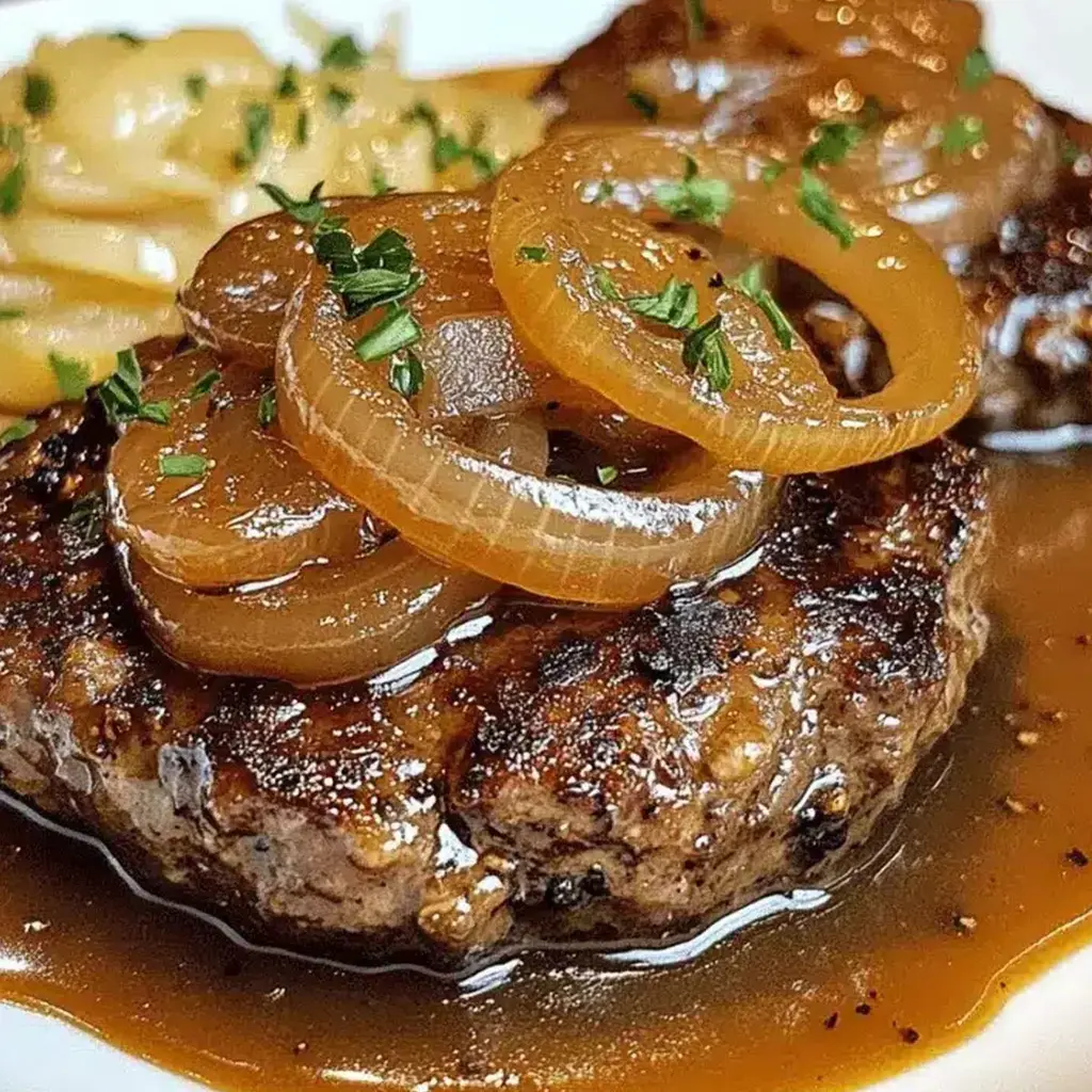 Hamburger Steak with Onion Gravy | Easy &amp; Flavorful Dinner Recipe!