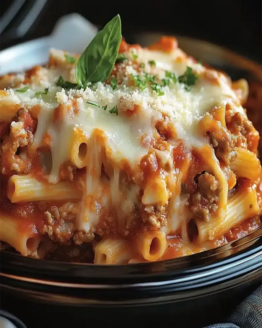 Slow Cooker Baked Ziti – So Easy & Extra Cheesy! 🧀