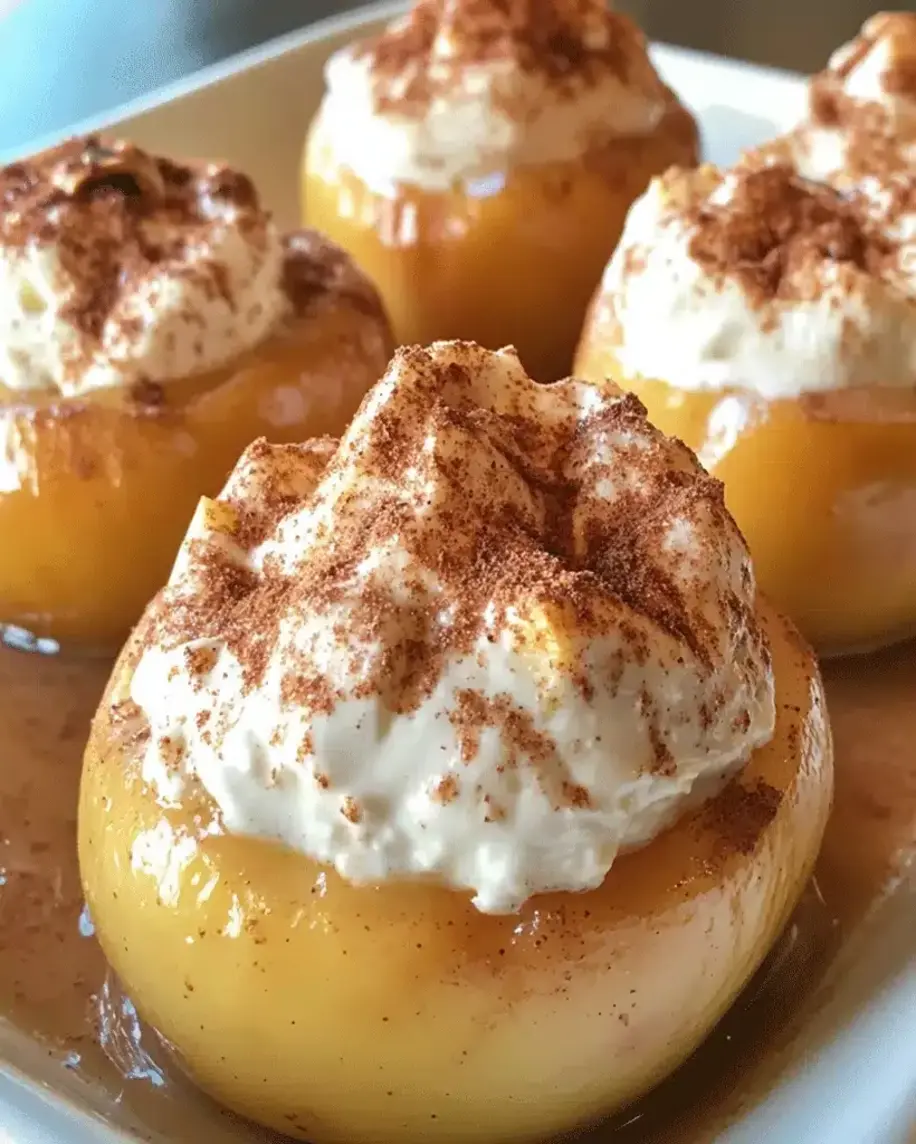 Warm Cinnamon-Stuffed Apples with Creamy Cheesecake Filling