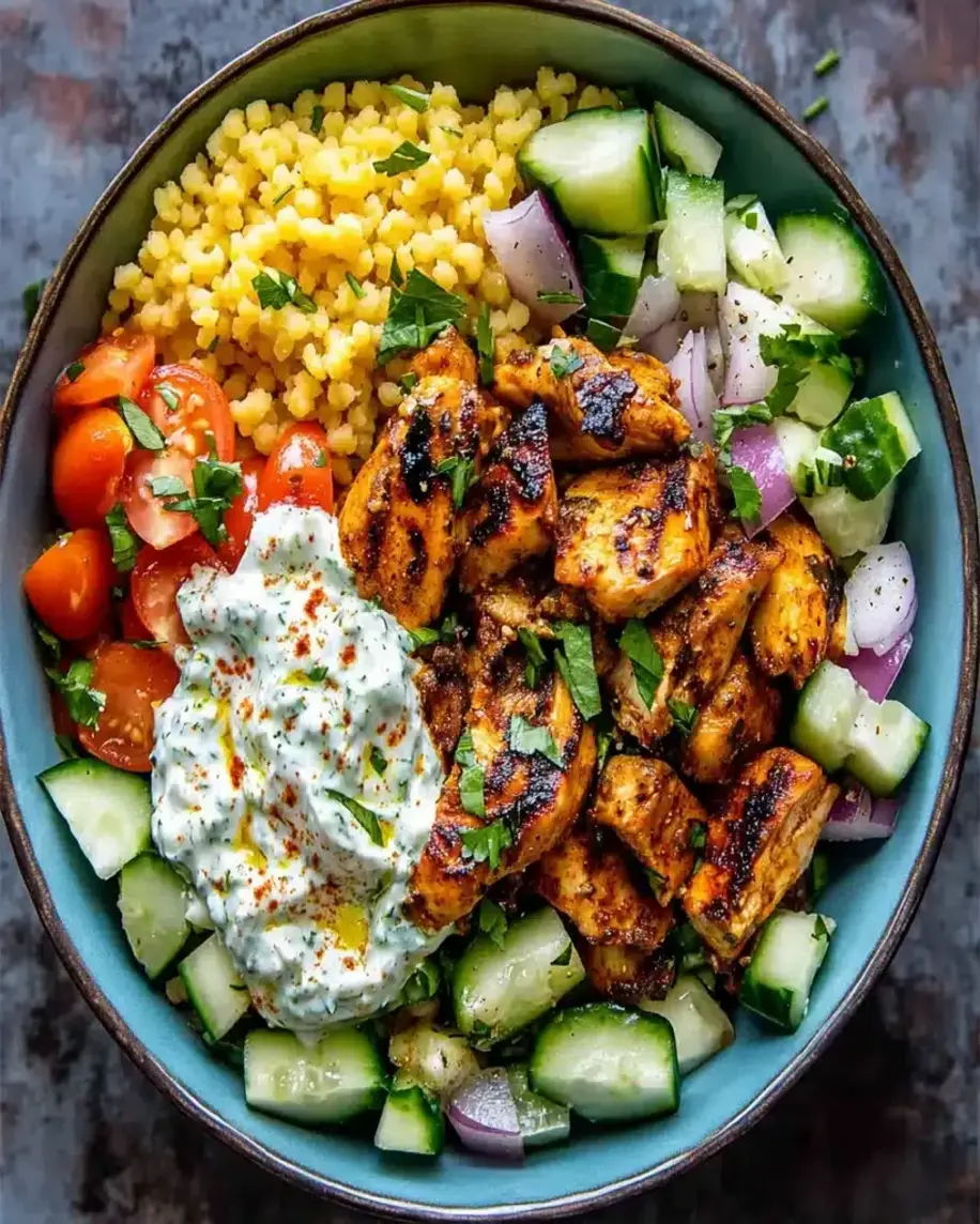Greek Chicken Tzatziki Bowls 🥗 – Easy, Fresh & Flavorful!