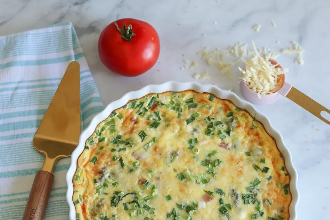 Asparagus, Ham &amp; Gruyere Crustless Quiche