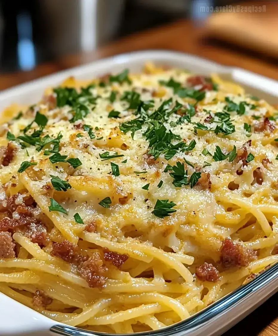 Cheesy Spaghetti Carbonara with Pancetta and Eggs