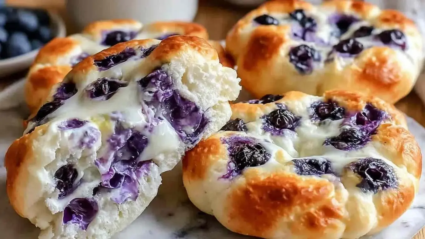 Cottage Cheese Blueberry Cloud Bread | Low Calorie Treat