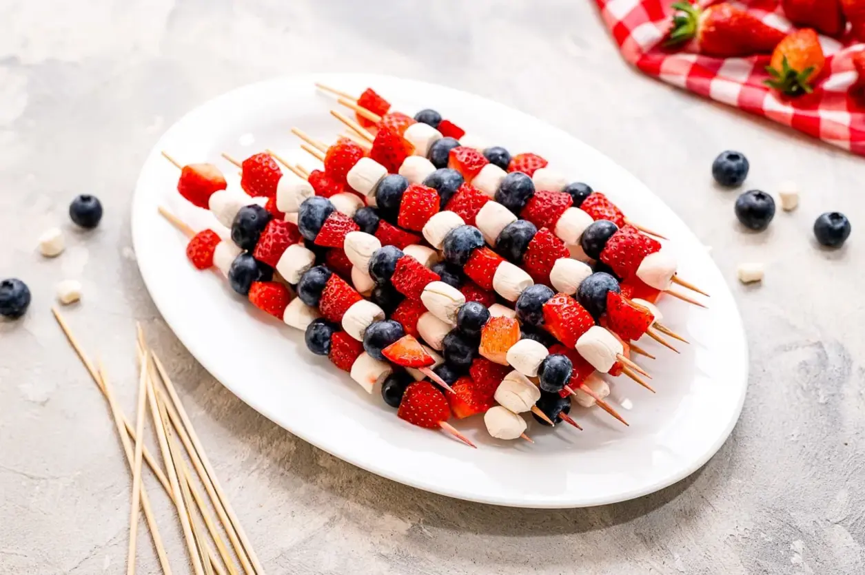 Easy Patriotic Fruit Kabobs for Tea Parties