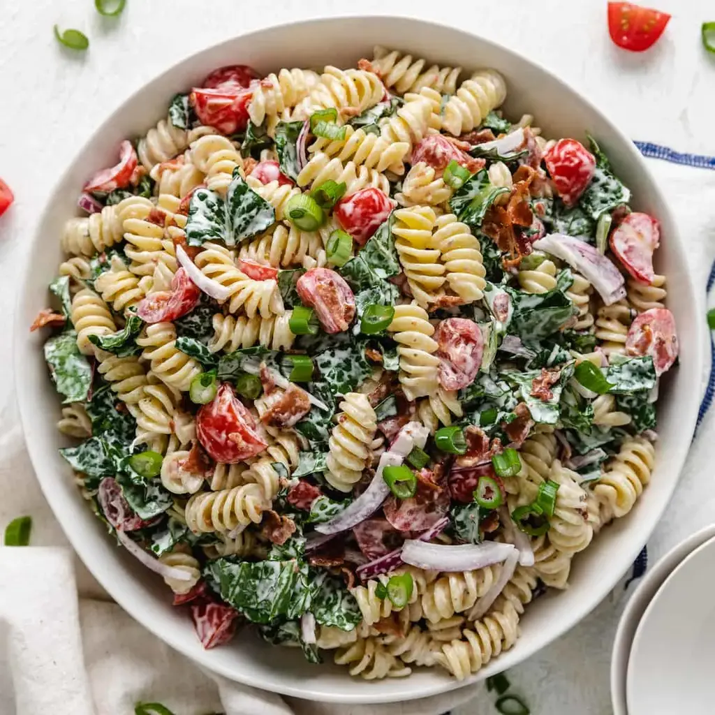 Easy BLT Pasta Salad with Creamy Ranch Dressing