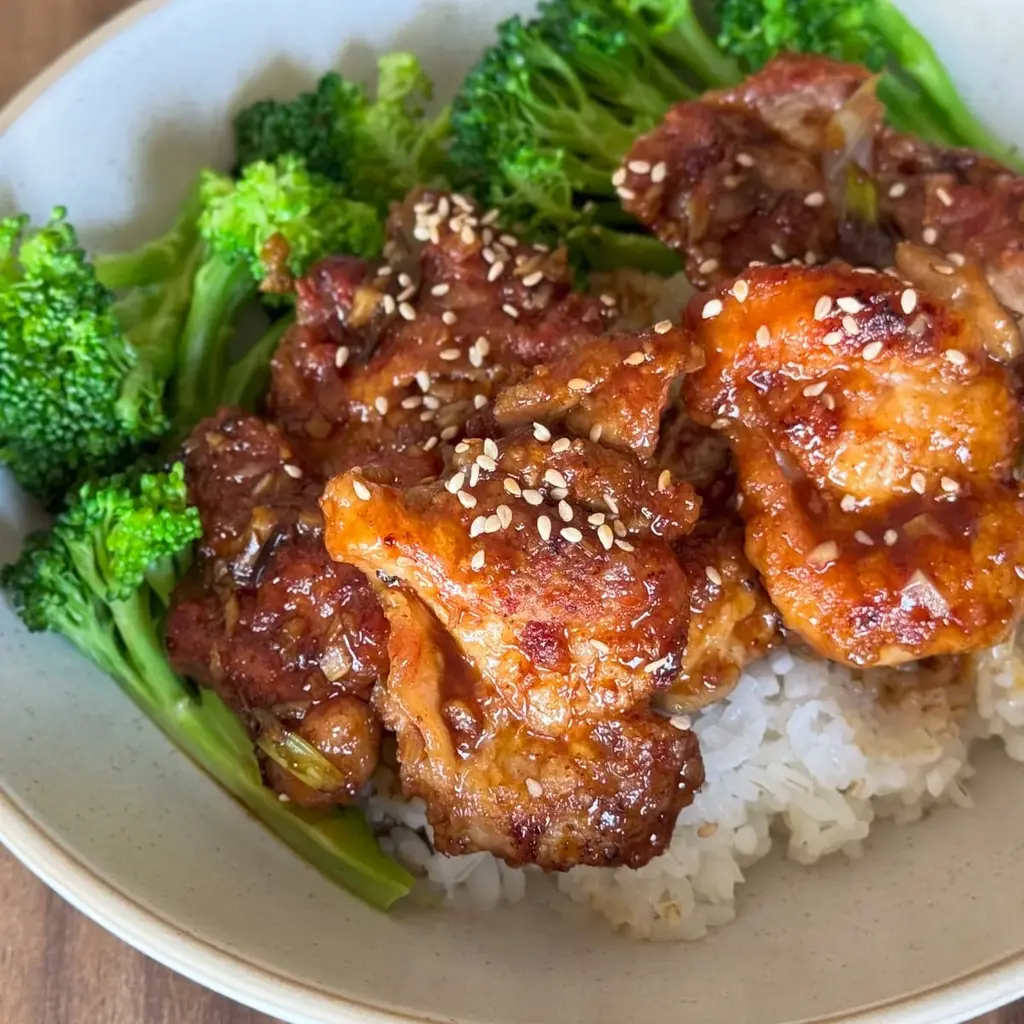 Crispy Air Fryer Korean Soy Garlic Chicken Thighs Recipe