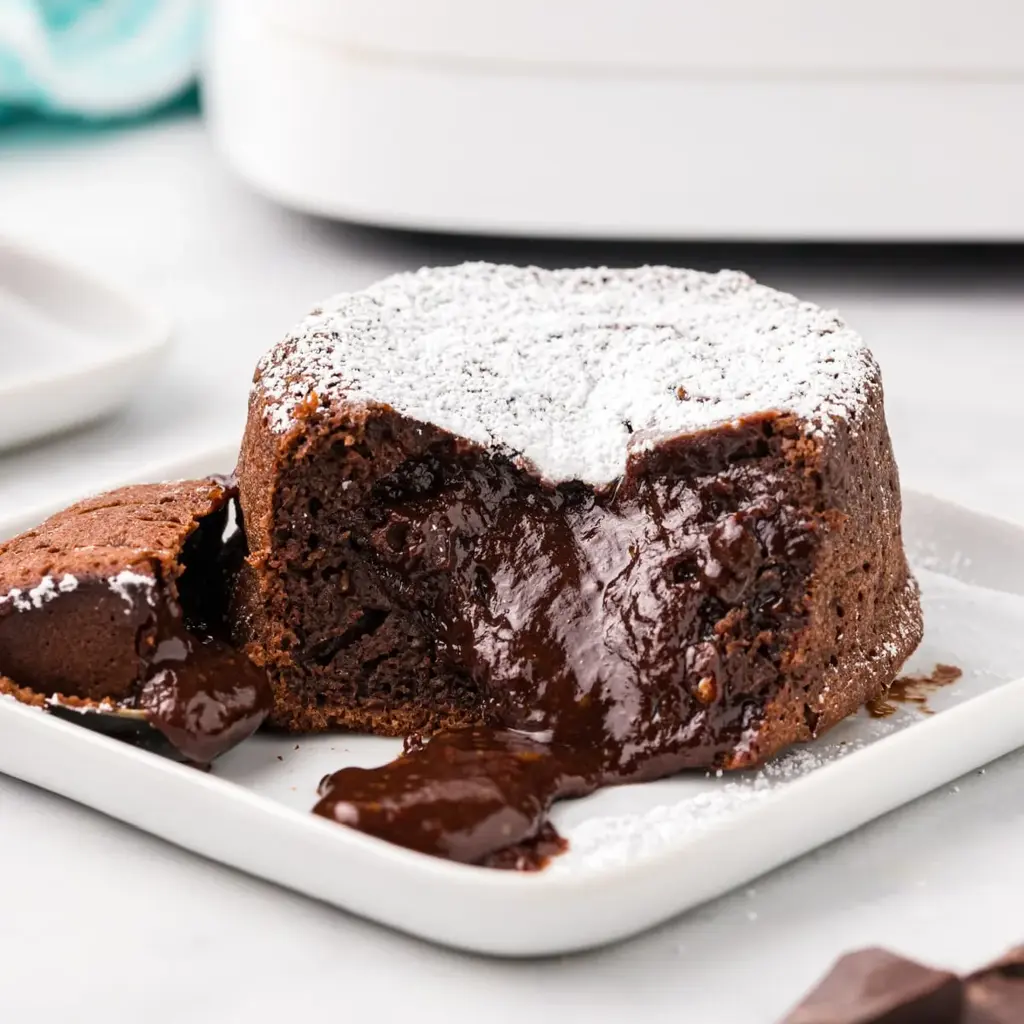 Perfect Air Fryer Lava Cake with Molten Chocolate Center