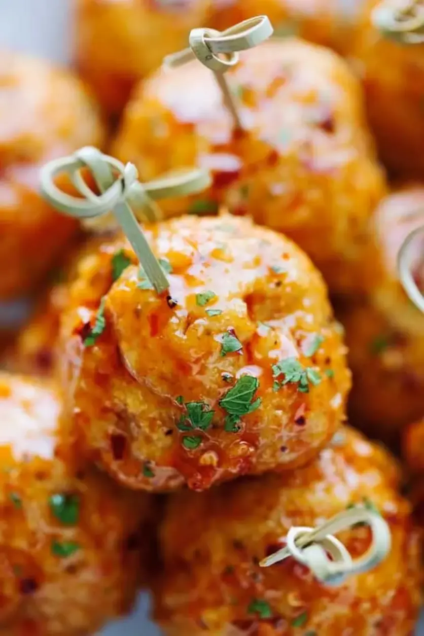 Sweet Spicy Firecracker Chicken Meatballs with Secret Sauce