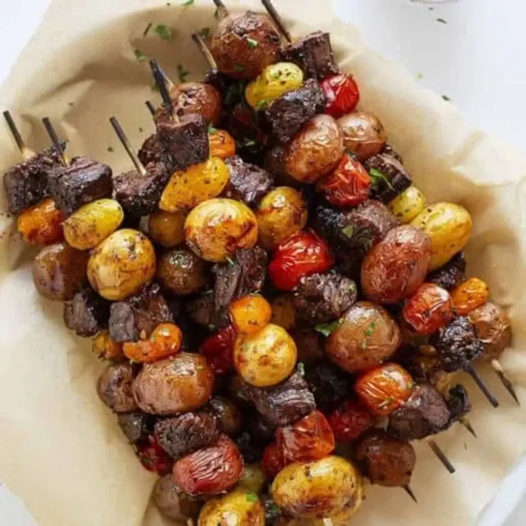 Rosemary Garlic Steak Kebabs – Juicy &amp; Flavorful Grilled Recipe