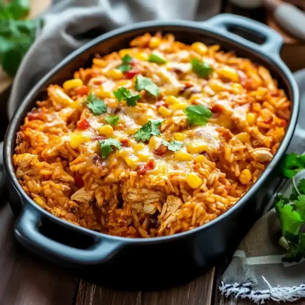 Easy Chicken Enchilada Rice Casserole Ready in 35 Minutes